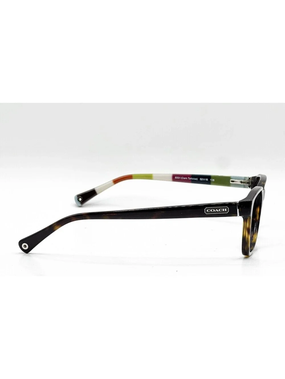 Coach HC 6013 5001 Dark Tortoise Rectangle Authentic Eyeglass Frames 52-16